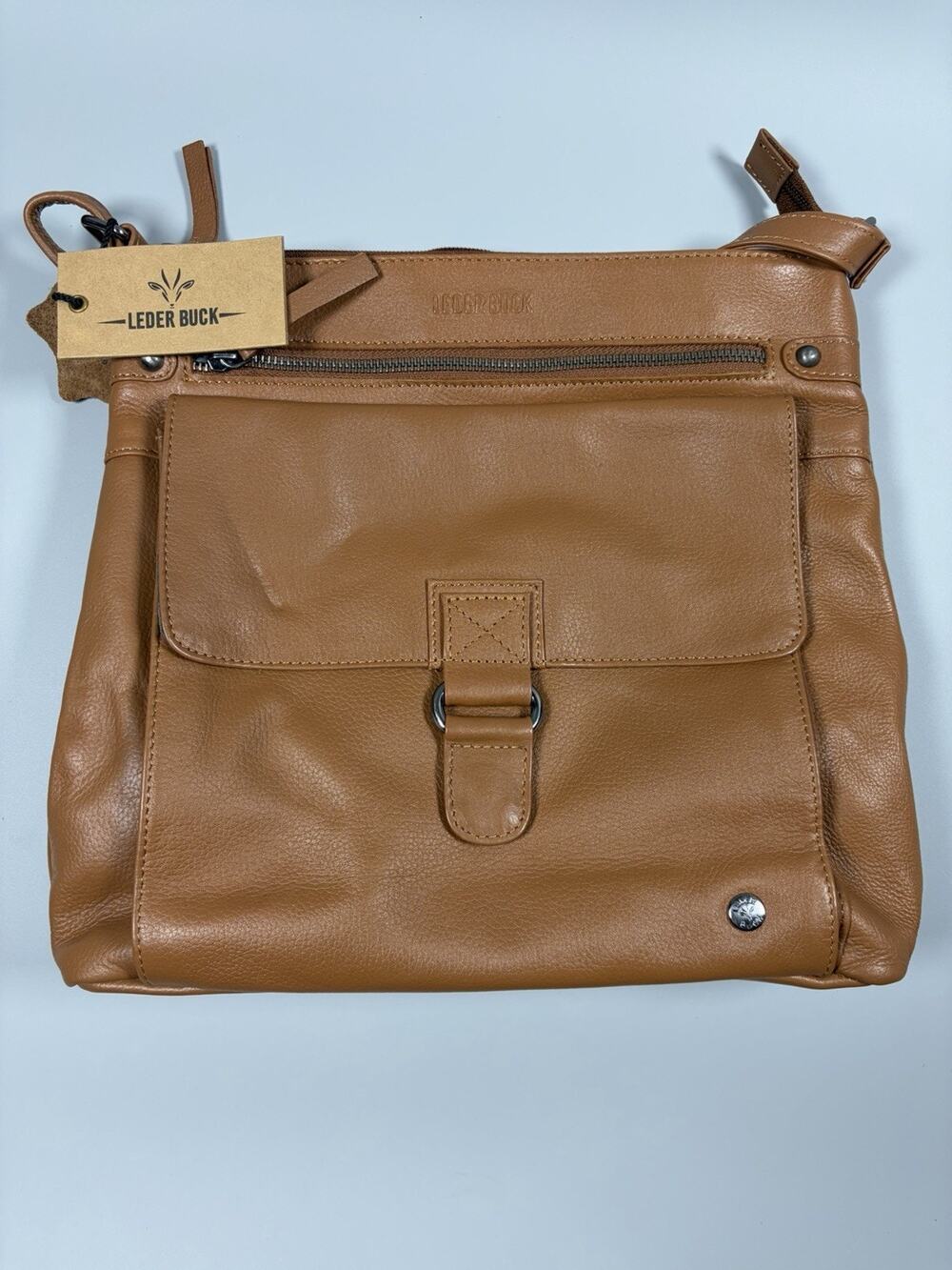 LEDER BUCK Shirley Women’s Real Leather Crossbody Triple Zip Sling Shoulder Bag
